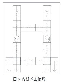 圖3 內(nèi)橋式主接線
